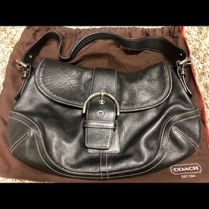 2004 Coach Black Leather Shoulder Bag